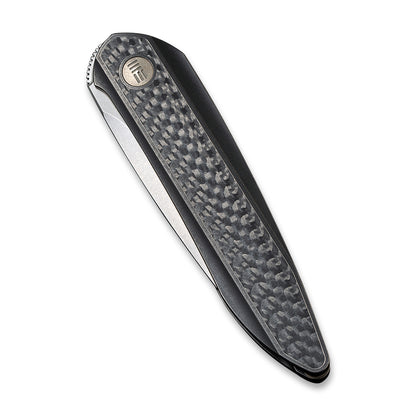 WE Knife Co., Ltd™ Black Void Opus Liner Lock WE2010B Black Twill Carbon Fiber and Black 6AL4V Titanium CPM 20CV Stainless Steel Pocket Knife