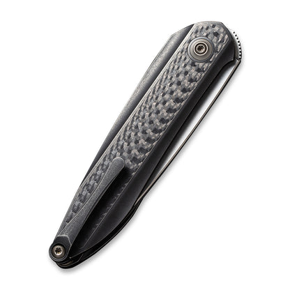 WE Knife Co., Ltd™ Black Void Opus Liner Lock WE2010B Black Twill Carbon Fiber and Black 6AL4V Titanium CPM 20CV Stainless Steel Pocket Knife