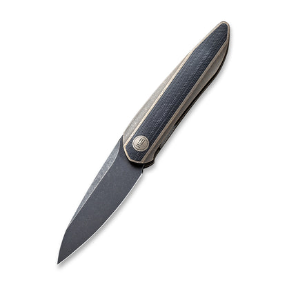 WE Knife Co., Ltd™ Black Void Opus Liner Lock WE2010C Black Twill Carbon Fiber and Bronze 6AL4V Titanium CPM 20CV Stainless Steel Pocket Knife