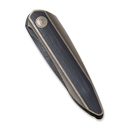 WE Knife Co., Ltd™ Black Void Opus Liner Lock WE2010C Black Twill Carbon Fiber and Bronze 6AL4V Titanium CPM 20CV Stainless Steel Pocket Knife