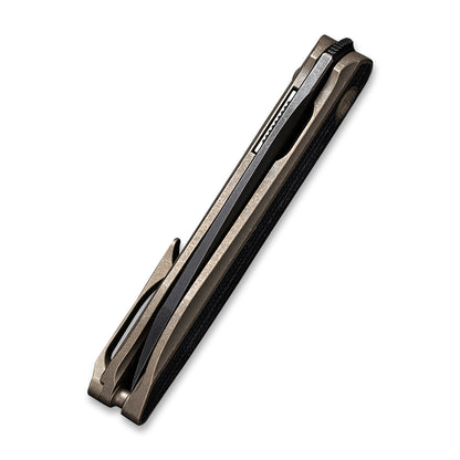 WE Knife Co., Ltd™ Black Void Opus Liner Lock WE2010C Black Twill Carbon Fiber and Bronze 6AL4V Titanium CPM 20CV Stainless Steel Pocket Knife