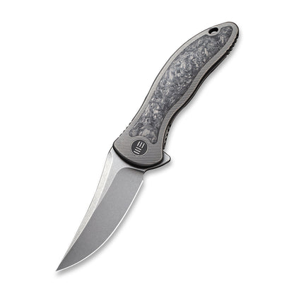 WE Knife Co., Ltd™ Mini Synergy Frame Lock WE2011CF-A Shredded Carbon Fiber and Gray 6AL4V Titanium CPM 20CV Stainless Steel Pocket Knife