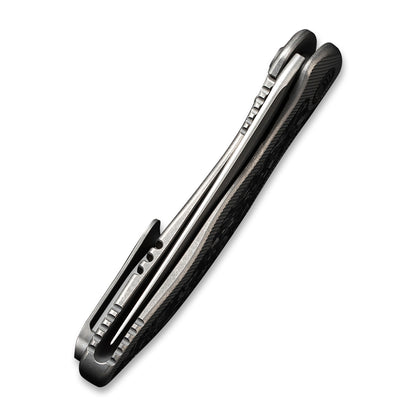 WE Knife Co., Ltd™ Mini Synergy Frame Lock WE2011CF-A Shredded Carbon Fiber and Gray 6AL4V Titanium CPM 20CV Stainless Steel Pocket Knife