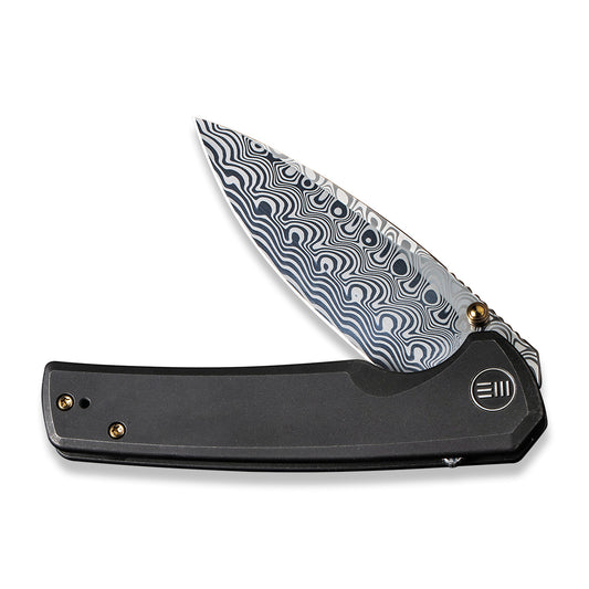 WE Knife Co., Ltd™ Subjugator Frame Lock WE21014C-DS1 Black 6AL4V Titanium Damasteel Pocket Knife