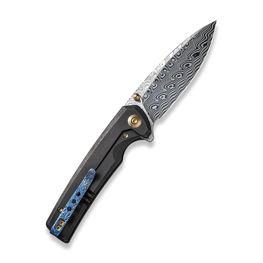 WE Knife Co., Ltd™ Subjugator Frame Lock WE21014C-DS1 Black 6AL4V Titanium Damasteel Pocket Knife