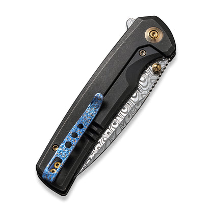 WE Knife Co., Ltd™ Subjugator Frame Lock WE21014C-DS1 Black 6AL4V Titanium Damasteel Pocket Knife