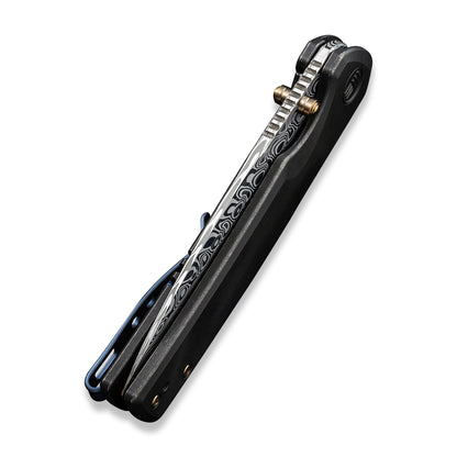 WE Knife Co., Ltd™ Subjugator Frame Lock WE21014C-DS1 Black 6AL4V Titanium Damasteel Pocket Knife