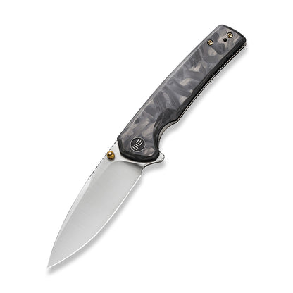WE Knife Co., Ltd™ Subjugator Frame Lock WE21014D-1 Black Marble Carbon Fiber and Gray 6AL4V Titanium CPM 20CV Stainless Steel Pocket Knife