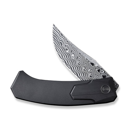 WE Knife Co., Ltd™ Shuddan Frame Lock WE21015-DS1 Black 6AL4V Titanium Hakkapella Damasteel Pocket Knife