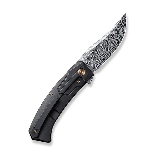WE Knife Co., Ltd™ Shuddan Frame Lock WE21015-DS1 Black 6AL4V Titanium Hakkapella Damasteel Pocket Knife