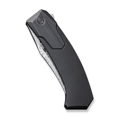 WE Knife Co., Ltd™ Shuddan Frame Lock WE21015-DS1 Black 6AL4V Titanium Hakkapella Damasteel Pocket Knife
