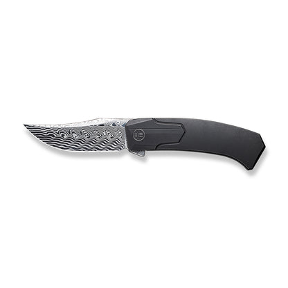 WE Knife Co., Ltd™ Shuddan Frame Lock WE21015-DS1 Black 6AL4V Titanium Hakkapella Damasteel Pocket Knife