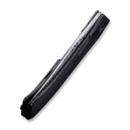 WE Knife Co., Ltd™ Shuddan Frame Lock WE21015-DS1 Black 6AL4V Titanium Hakkapella Damasteel Pocket Knife
