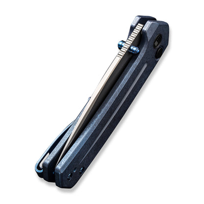 WE Knife Co., Ltd™ Culex Button Lock WE21026B-4 Stonewashed Blue Titanium CPM 20CV Stainless Steel Pocket Knife