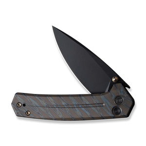 WE Knife Co., Ltd™ Culex Button Lock WE21026B-7 Tiger Stripe Flamed Titanium CPM 20CV Stainless Steel Pocket Knife