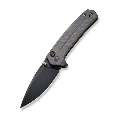 WE Knife Co., Ltd™ Culex Button Lock WE21026B-7 Tiger Stripe Flamed Titanium CPM 20CV Stainless Steel Pocket Knife