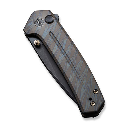 WE Knife Co., Ltd™ Culex Button Lock WE21026B-7 Tiger Stripe Flamed Titanium CPM 20CV Stainless Steel Pocket Knife