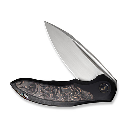 WE Knife Co., Ltd™ Makani Frame Lock WE21048B-1 Copper Foil Carbon Fiber and Black Titanium CPM 20CV Stainless Steel Pocket Knife