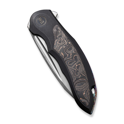 WE Knife Co., Ltd™ Makani Frame Lock WE21048B-1 Copper Foil Carbon Fiber and Black Titanium CPM 20CV Stainless Steel Pocket Knife