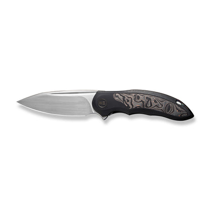 WE Knife Co., Ltd™ Makani Frame Lock WE21048B-1 Copper Foil Carbon Fiber and Black Titanium CPM 20CV Stainless Steel Pocket Knife