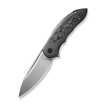 WE Knife Co., Ltd™ Makani Frame Lock WE21048B-2 Aluminum Carbon Fiber and Gray Titanium CPM 20CV Stainless Steel Pocket Knife