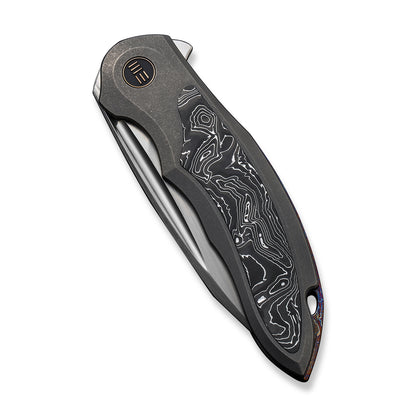 WE Knife Co., Ltd™ Makani Frame Lock WE21048B-2 Aluminum Carbon Fiber and Gray Titanium CPM 20CV Stainless Steel Pocket Knife