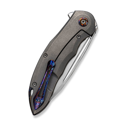 WE Knife Co., Ltd™ Makani Frame Lock WE21048B-2 Aluminum Carbon Fiber and Gray Titanium CPM 20CV Stainless Steel Pocket Knife