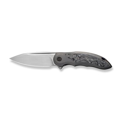 WE Knife Co., Ltd™ Makani Frame Lock WE21048B-2 Aluminum Carbon Fiber and Gray Titanium CPM 20CV Stainless Steel Pocket Knife