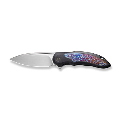 WE Knife Co., Ltd™ Makani Frame Lock WE21048B-3 Flamed Titanium and Black Titanium CPM 20CV Stainless Steel Pocket Knife