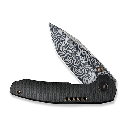 WE Knife Co., Ltd™ Trogon Frame Lock WE22002B-DS1 Black Titanium Damasteel Pocket Knife