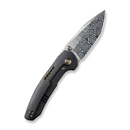 WE Knife Co., Ltd™ Trogon Frame Lock WE22002B-DS1 Black Titanium Damasteel Pocket Knife