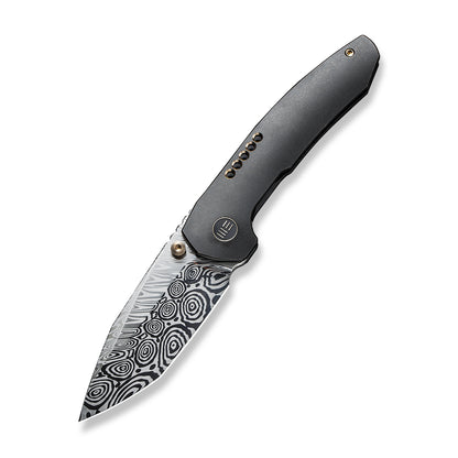 WE Knife Co., Ltd™ Trogon Frame Lock WE22002B-DS1 Black Titanium Damasteel Pocket Knife