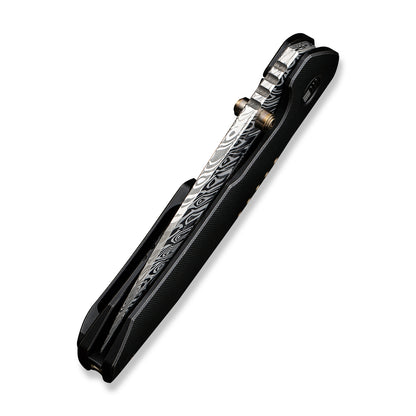 WE Knife Co., Ltd™ Trogon Frame Lock WE22002B-DS1 Black Titanium Damasteel Pocket Knife