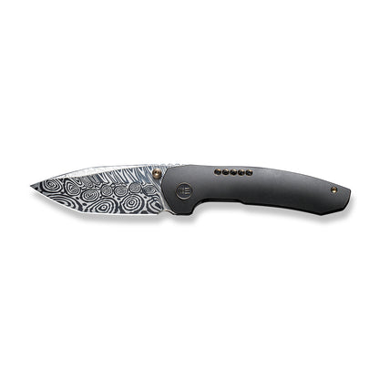 WE Knife Co., Ltd™ Trogon Frame Lock WE22002B-DS1 Black Titanium Damasteel Pocket Knife