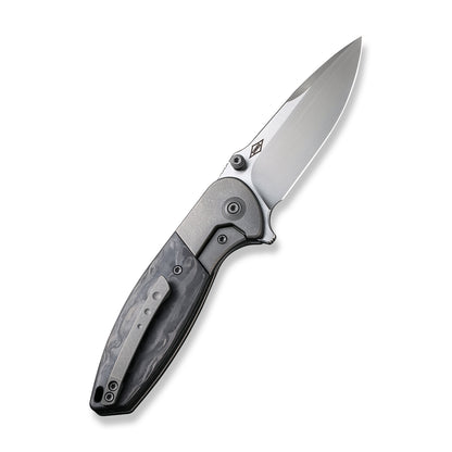 WE Knife Co., Ltd™ Nitro Mini Frame Lock WE22015-1 Black Marble Carbon Fiber and Titanium CPM 20CV Stainless Steel Pocket Knife