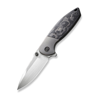 WE Knife Co., Ltd™ Nitro Mini Frame Lock WE22015-1 Black Marble Carbon Fiber and Titanium CPM 20CV Stainless Steel Pocket Knife