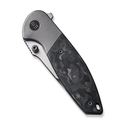 WE Knife Co., Ltd™ Nitro Mini Frame Lock WE22015-1 Black Marble Carbon Fiber and Titanium CPM 20CV Stainless Steel Pocket Knife