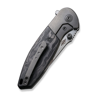 WE Knife Co., Ltd™ Nitro Mini Frame Lock WE22015-1 Black Marble Carbon Fiber and Titanium CPM 20CV Stainless Steel Pocket Knife