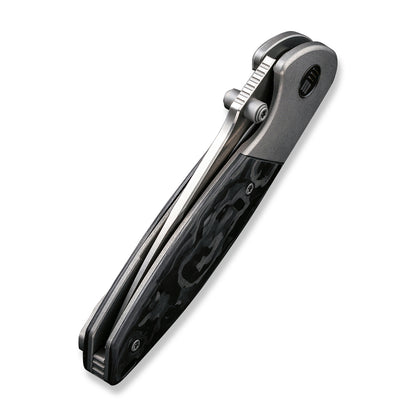 WE Knife Co., Ltd™ Nitro Mini Frame Lock WE22015-1 Black Marble Carbon Fiber and Titanium CPM 20CV Stainless Steel Pocket Knife