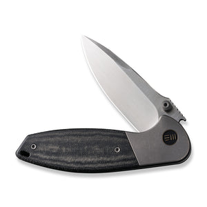 WE Knife Co., Ltd™ Nitro Mini Frame Lock WE22015-3 Black Linen Micarta and Titanium CPM 20CV Stainless Steel Pocket Knife