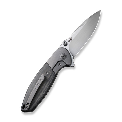 WE Knife Co., Ltd™ Nitro Mini Frame Lock WE22015-3 Black Linen Micarta and Titanium CPM 20CV Stainless Steel Pocket Knife