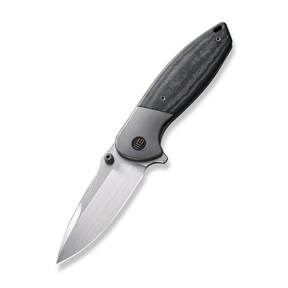 WE Knife Co., Ltd™ Nitro Mini Frame Lock WE22015-3 Black Linen Micarta and Titanium CPM 20CV Stainless Steel Pocket Knife