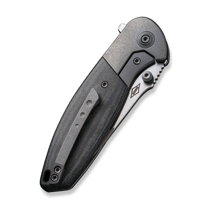 WE Knife Co., Ltd™ Nitro Mini Frame Lock WE22015-3 Black Linen Micarta and Titanium CPM 20CV Stainless Steel Pocket Knife