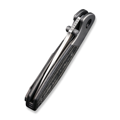 WE Knife Co., Ltd™ Nitro Mini Frame Lock WE22015-3 Black Linen Micarta and Titanium CPM 20CV Stainless Steel Pocket Knife