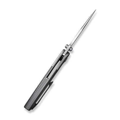 WE Knife Co., Ltd™ Nitro Mini Frame Lock WE22015-3 Black Linen Micarta and Titanium CPM 20CV Stainless Steel Pocket Knife
