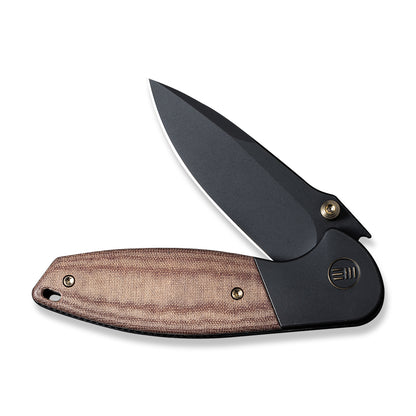 WE Knife Co., Ltd™ Nitro Mini Frame Lock WE22015-4 Brown Linen Micarta CPM 20CV Stainless Steel Pocket Knife
