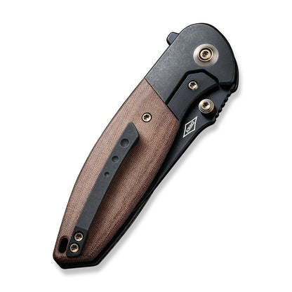 WE Knife Co., Ltd™ Nitro Mini Frame Lock WE22015-4 Brown Linen Micarta CPM 20CV Stainless Steel Pocket Knife
