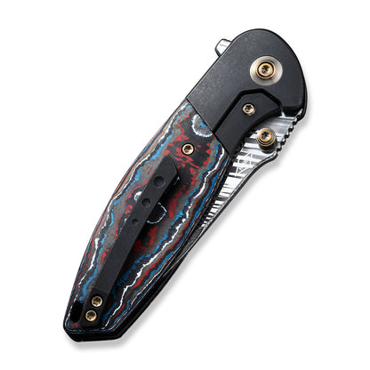 WE Knife Co., Ltd™ Nitro Mini Frame Lock WE22015-DS1 Nebula Fat Carbon Fiber and Black Titanium Damasteel Pocket Knife
