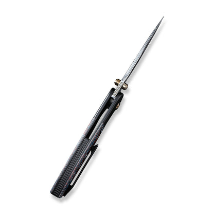 WE Knife Co., Ltd™ Nitro Mini Frame Lock WE22015-DS1 Nebula Fat Carbon Fiber and Black Titanium Damasteel Pocket Knife