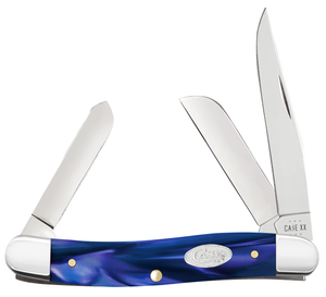 W.R. Case XX Knives Medium Stockman Blue Pearl Kirinite 23448 Stainless Steel Pocket Knife